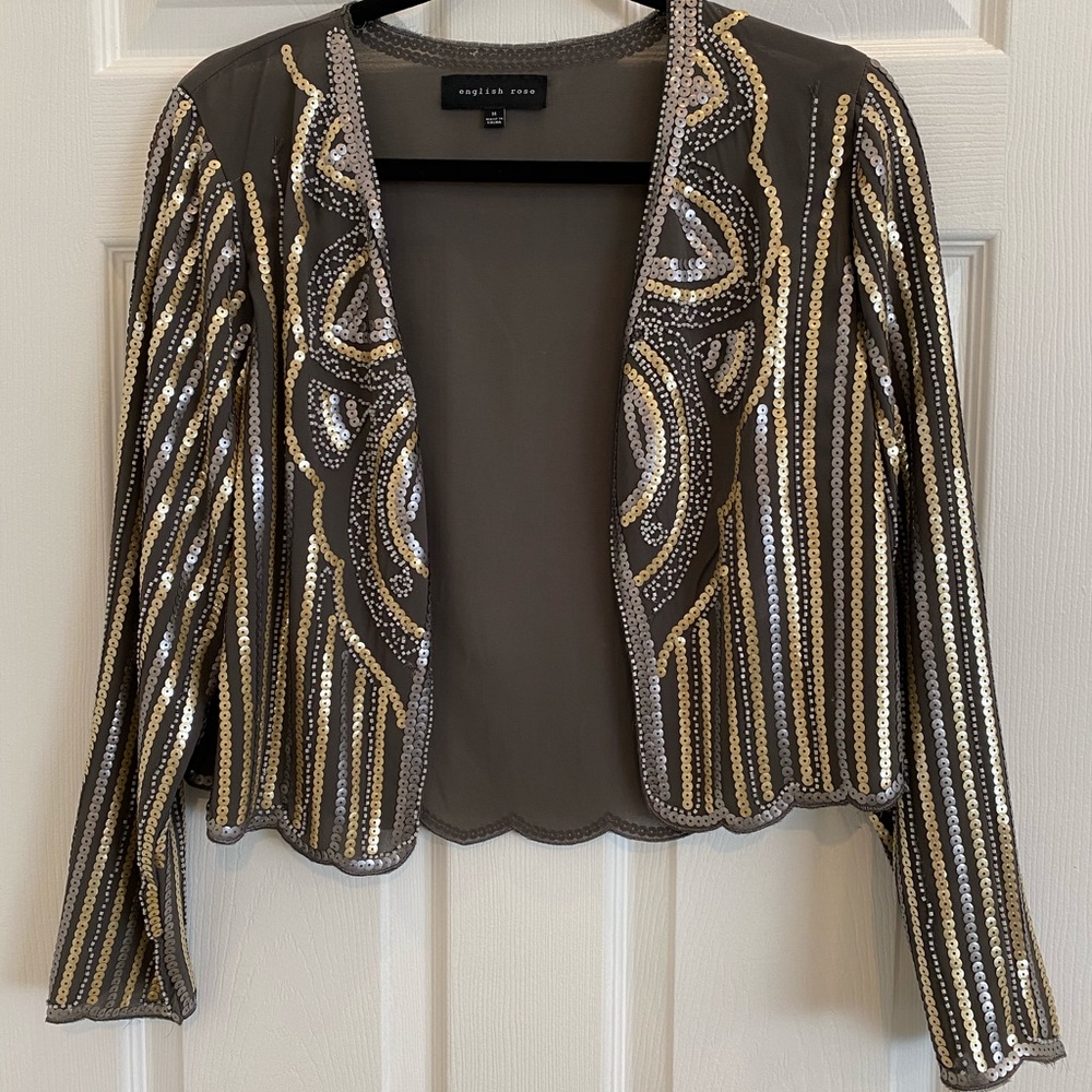 Silver and gold sequin jacket
